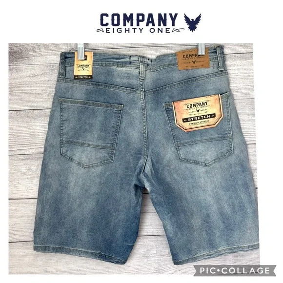 NEW COMPANY EIGHTY ONE CURRENT PREMIUM STRETCH DENIM SHORTS - Picture 3 of 6